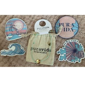 Brand New Pura Vida Gold Wave Coin Charm Bracelet